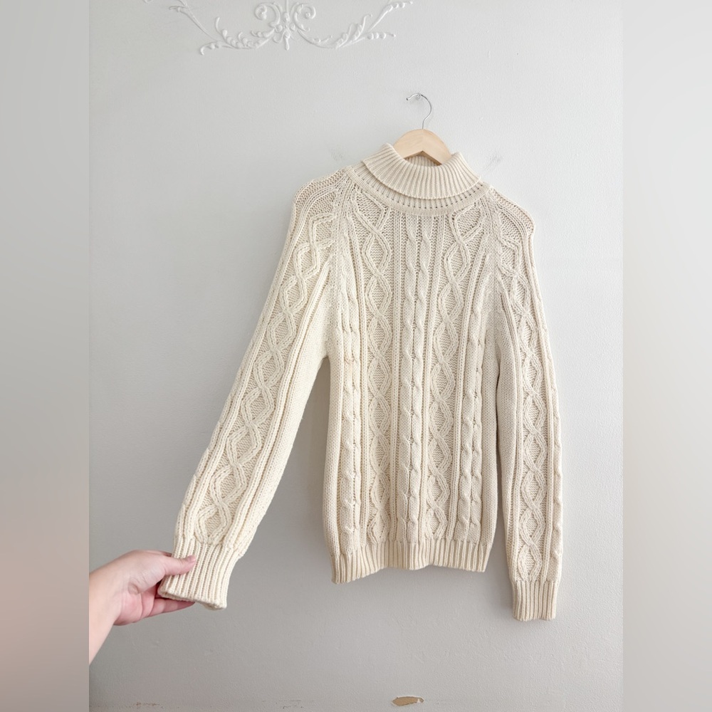 Vintage Cable Knit Turtleneck Sweater - Picture 2 of 4